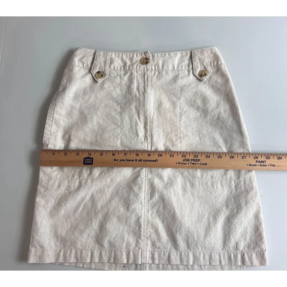 Universal Thread Women's Cotton Linen Blend Skirt Beige Size S